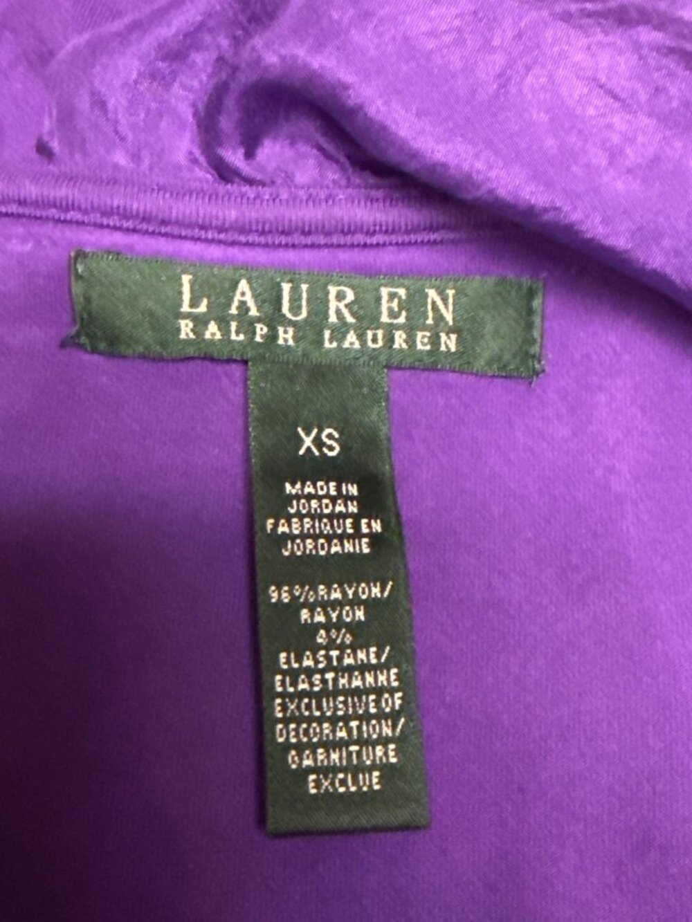 Lauren Ralph Lauren Women's Tank Top Purple Ruffle Yoke Sleeveless Rayon XS - Picture 6 of 7